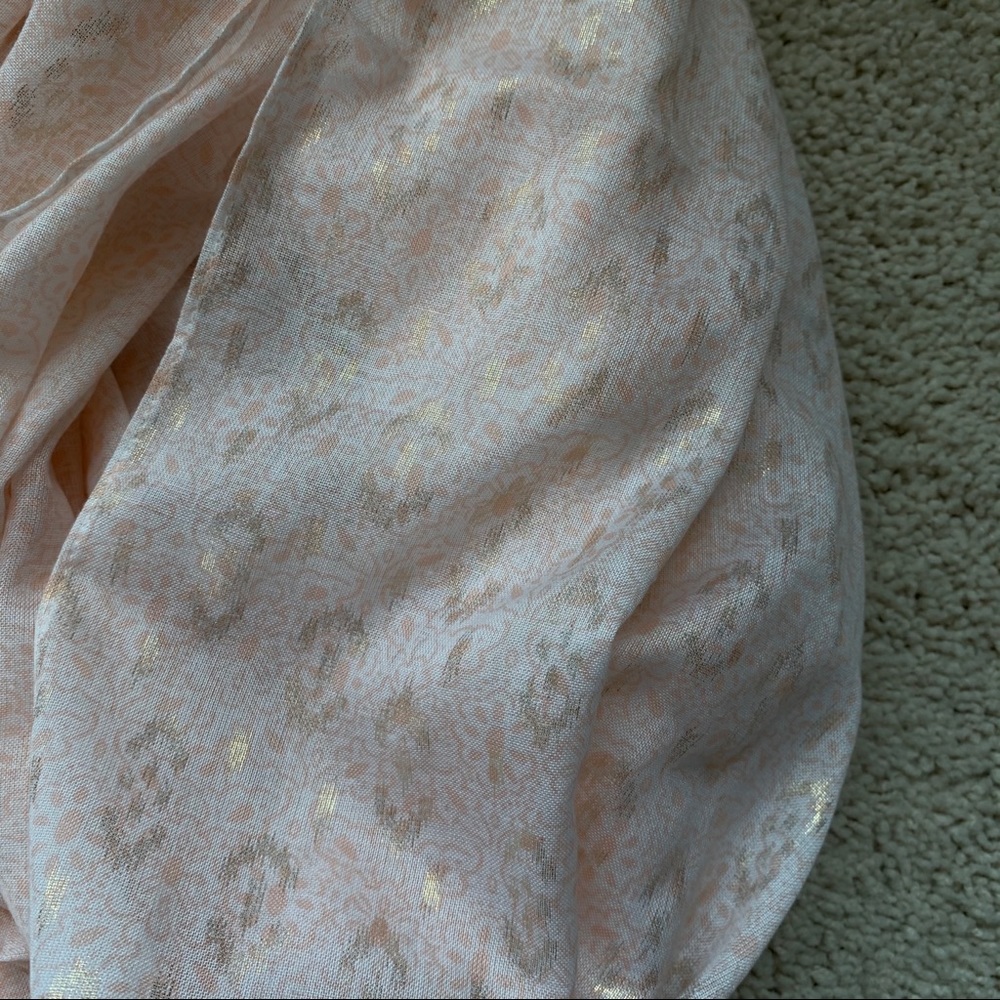🛍2/$10: Light Pink Gold Scarf - Picture 3 of 3
